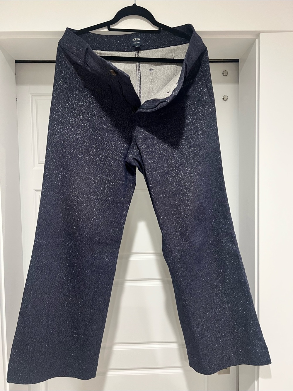 J. Crew Navy Sparkle Boot-Cut Jeans